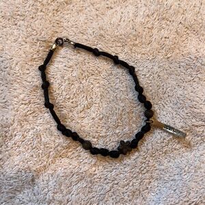 Black Bead and knot Bracelet by Lisa E.Moss